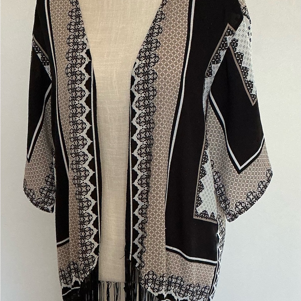 Sweet Pea Black and White Patterned Jacket